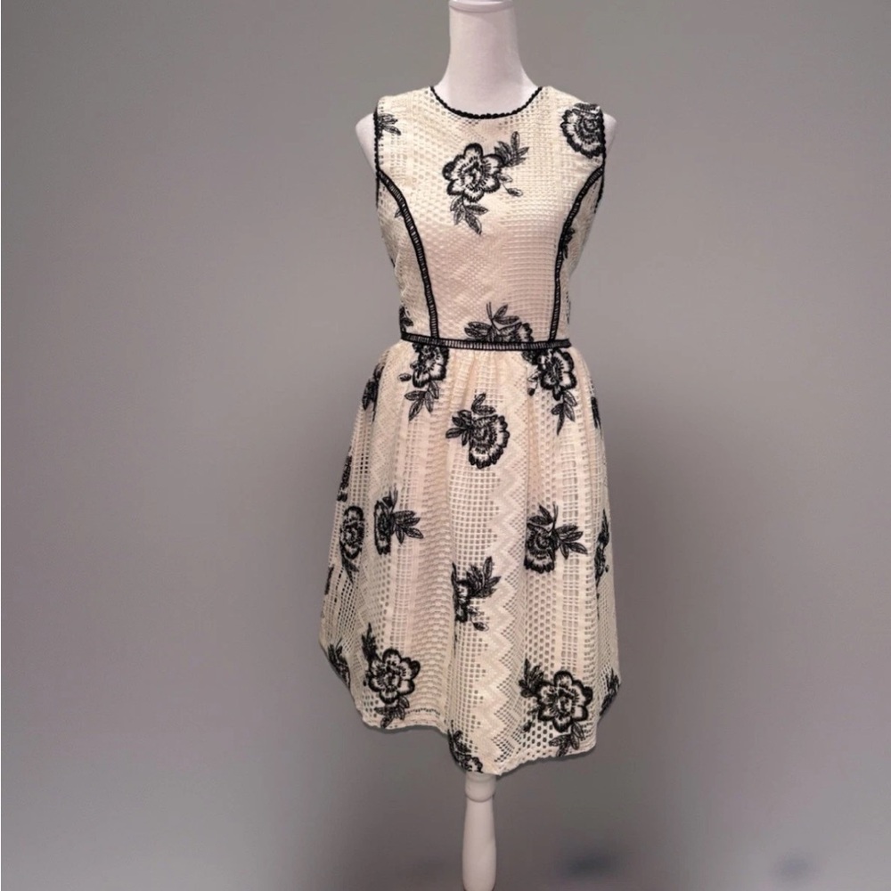 Altar'd State Black Floral Lace Midi Dress